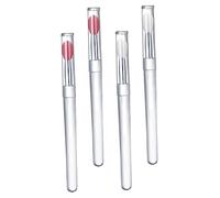 FONDOTIN 4Pcs Silicone Lip Applicators with Transparent and Pink Tips Multi-use Lipstick and Eyeshadow Brushes for Precise Makeup Application Portable and Skin-friendly Tools for Travel and