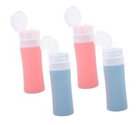 FONDOTIN 4pcs Silicone Portable Travel Bottle Organizer Toiletry Container Refillable Squeezy Bottle for Toiletries Random Color