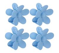 FONDOTIN 4pcs Sky Blue Flower Hair Clips Non-slip Hawaiian Claw Clips for Women Comfortable Strong Hold Hair Accessories for Beach Weddings and Festive Parties