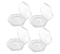 FONDOTIN 4pcs Small Transparent Empty Eyeshadow Pans Hexagon Cosmetic Containers Makeup Kit for Women Travel Friendly Reusable Lip Balm and Eye Shadow Storage