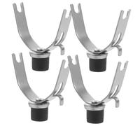 FONDOTIN 4pcs Stainless Steel Clothes Pole Connecting Fork Heads Clothes Rod Replacement Parts with Hooks for Extendable Closet Rods Outdoor Drying