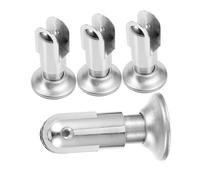 FONDOTIN 4pcs Stainless Steel Toilet Partition Hardware Accessories Adjustable Support Feet Bathroom Partition Foot for Public Restroom Fixtures