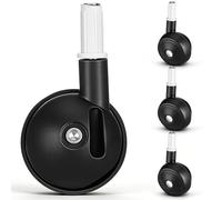 FONDOTIN 4pcs Stroller Pedal Wheels Black Swivel Stem Casters Replacement Walker Wheels Sturdy Quiet Wear-resistant Suitable for Indoor Floors