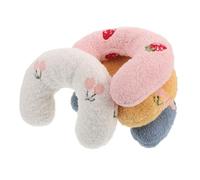 FONDOTIN 4pcs U Shaped Cat Neck Pillows Soft Plush Cotton Filled Calming Bed for Indoor Pets Compact Portable Cozy for Cats and Small Dogs