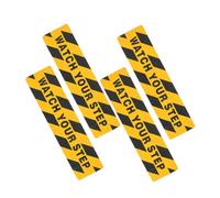 FONDOTIN 4pcs Watch Your Step Safety Tape Non-skid Floor Warning Sticker Pet Material Slip-resistant Caution Tape for Staircases Walkways