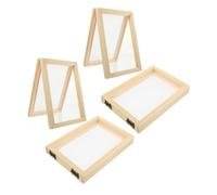FONDOTIN 4Pcs Wooden DIY Paper Making Frame for Pine Wood Paper Craft Screen Easy to Use Handicraft Mold for Family Fun and Environmental Education