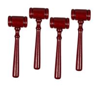 FONDOTIN 4Pcs Wooden Judge Hammer Adorable Court Gavel Decorative Gravel Craft for Lawyers Judges Auctioneers Practical Design