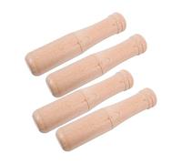 FONDOTIN 4pcs Wooden Pestle Large Head Handheld Kitchen Grinding Rods for Garlic Ginger Crushing Multi Use Food Mashing Tool with Smooth Polished Surface