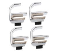 FONDOTIN 4pcs Zinc Alloy Glass Door Handle Frameless Shower and Cabinet Pulls with Non-Slip Gaskets Smooth Surface Clips for Bathroom and Kitchen Doors