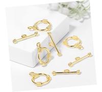 FONDOTIN 5 Sets Gold Round Ot Toggle Clasps Lightweight Bracelet Connecting Buckles for DIY Jewelry Making Easy Install Necklace and Anklet Fasteners Compact Craft Accessories