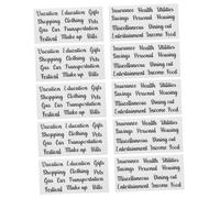 FONDOTIN 5 Sets Self Adhesive Cash Envelope Label Stickers for Household Budgeting Multi Function Budget Binder Organizer Labels with Classic Black Font Design Compact for Easy Use and
