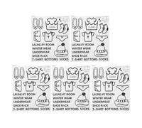 FONDOTIN 5 Sheets Self-Adhesive Black PVC Wardrobe Stickers for Clothing Identification and Classification, Easy to Recognize Labels for Decorating The Bedroom and Organising Clothes