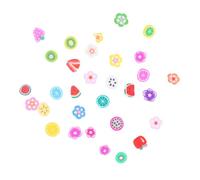 FONDOTIN 5000pcs Soft Clay Fruit and Flower Nail Stickers for Nail Art and DIY Crafts 3d Pattern Multi-purpose Assorted Colour Decoration Set