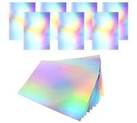 FONDOTIN 50Pcs A4 DIY Laser Paper for Scrapbooking Single-Sided Holographic Folding Paper Craft Material Colorful Decorative for Handmade Cards and School Projects