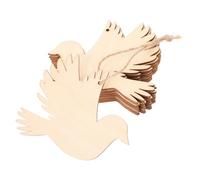 FONDOTIN 50pcs Bird Shaped Wooden Pendant Crafts Christmas Decoration Where Ornaments Wood Cutout Craft Bird Shaped Slices Wood Unfinished Animal Cutouts Beige