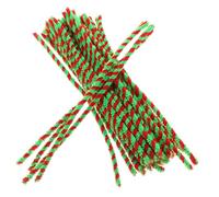 FONDOTIN 50pcs Chenille Stems Ted and Green Pipe Cleaners Pipe Cleaners Green Red Educational Red for Craft Color DIY Plush Sticks Poms Hand