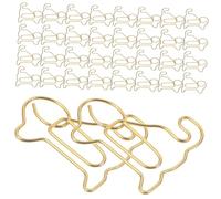 FONDOTIN 50pcs Creative Dog Shaped Metal Paper Clips Small Sturdy Office Clips for Document Organization Lightweight Metal Paperclips for Home and Work Use