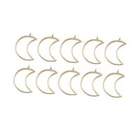 FONDOTIN 50pcs Creative Geometry Pendant Charms for DIY Jewelry Making Hollow Out Metal Frames for Bracelet Necklace Earring Crafting Accessories Stylish Gold Moon