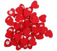 FONDOTIN 50pcs Heart Shaped Wooden Pieces Decorations Romantic Lovely Red Wood DIY Art Craft Cards Labels for Valentine's Day Scrapbook and Table Decorations