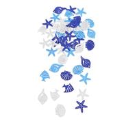 FONDOTIN 50pcs Mediterranean Ocean Theme Wooden Assorted Sea Elements DIY Craft Supplies for Kindergarten Wall Art Nautical Party Decorations Beach House and Farmhouse Hanging Ornaments