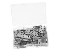 FONDOTIN 50pcs Miniature Antique Hinges with Screws for Jewelry Boxes Treasure Chests and DIY Crafts Durable Iron Small Hinges with Portable Storage Box for Furniture Restoration and Craft