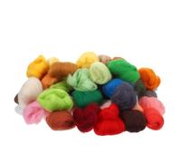 FONDOTIN 50Pcs Needle Felting Wool Strips Colors DIY Felt Crafts Accessories for Beginners and Hobbyists Ultrasoft Flexible Wool for Handmade Projects and Versatile Craft Supplies