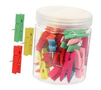 FONDOTIN 50pcs Push Pin Clips with Thumbtacks for Bulletin Boards Clip and Pushpin Smooth Rounded Corners Decorative Pins for Craft Projects Photos Notes Office and Home Use