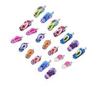 FONDOTIN 50pcs Soft Clay Charms Double Sided Tropical Pattern Pendants for DIY Jewelry Making Bracelet Necklace Accessories