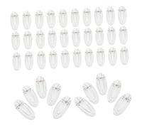 FONDOTIN 50pcs Transparent DIY Hairpin Bases Clear Plastic Single Prong Clip Hardware Unfinished Barrettes for Handmade Hair Bow Accessories Women