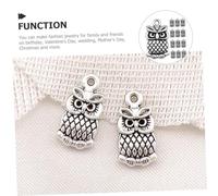 FONDOTIN 50pcs Vintage Owl Alloy Charms for Jewelry Making Hanging Pendants for Bracelets Necklaces Earrings Lightweight DIY Accessories in Antique Silver