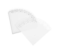 FONDOTIN 50pcs White Paper Petal Holders with Heart Cutouts for Celebrations Parties Anniversaries Elegant Decoration for Weddings Special Events