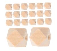 FONDOTIN 50PCS Wood Geometric Beads Unfinished Hexagon Polygon Spacer Beads for DIY Jewelry Making Farmhouse Decor Bracelets Necklaces and Craft Projects