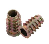 FONDOTIN 50pcs Zinc Alloy Furniture Nuts with Self-tapping External Threads Socket Drive Threaded Inserts for Furniture Assembly High Tensile Resistance Home Hardware Parts