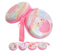 FONDOTIN 5pcs Animal Print Coin Purse Present Box Cute Cartoon Small Bag for Change Zipper Closure Key Bag Headphone Storage Lightweight