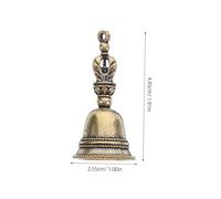 FONDOTIN 5Pcs Brass Handheld Bells Vintage Style Ritual Keychain Decoration Sturdy Wear-resistant for Home Hotel Office Restaurant Sacred Atmosphere