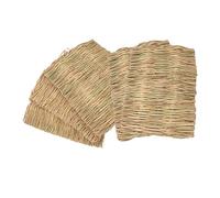 FONDOTIN 5pcs Breathable Grass Mat for Small Animals Bunny Cooling Mat for Guinea Pigs Hamsters Natural Woven Design for Comfortable Sleeping Playtime