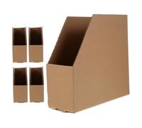 FONDOTIN 5pcs Corrugated Cardboard Storage Bins for Shelves Pantry Garage Office Large Capacity Shop Organizer Boxes for Efficient Space Saving and Inventory Management