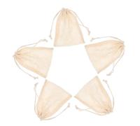 FONDOTIN 5Pcs Cotton Linen Soap Pouches Reusable Bathing Soap Bags with Drawstring Exfoliating Mesh for Handmade Facial Body Wash Travel Shower Storage