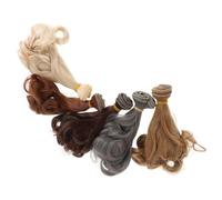 FONDOTIN 5pcs Curly Synthetic Doll Wigs for Bjd Reborn Dolls Soft High Temperature Fiber Pear Flower Perm Hair Wefts