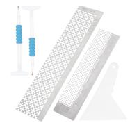 FONDOTIN 5pcs Diamond Art Mesh Ruler and Fix Tools Rulers for Canvas Alignment Non-stick Diamond Embroidery Accessories for Faster Easier Crafting
