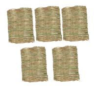 FONDOTIN 5Pcs Grass Woven Mats for Small Animals Natural Chew Bed for Rabbits Guinea Pigs Chinchillas and Hamsters Safe Durable and Comfortable Pet Bedding