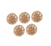 FONDOTIN 5pcs Handwoven Bamboo Bird Nests with Hooks Parakeet Nest Bed for Small Birds Cozy Breeding Cave for Canaries Finches Swallows and Parrots Easy to Install and Clean