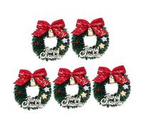 FONDOTIN 5pcs Mini Xmas Wreaths Decorative Hanging Xmas Tree Wreaths Garland for Home Decor for Christmas Box Dollhouse Wall Decoration Bow Accents for Festive Atmosphere