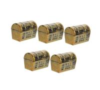 FONDOTIN 5pcs Miniature Treasure Chest for Party Decoration Realistic Mini House Scene Accessories Smooth Surface Handcrafted Small Storage Boxes DIY Dollhouse Models