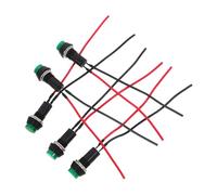 FONDOTIN 5pcs Momentary Push Button Switches with Pre-wired Leads Abs Copper Material for Automotive Boat Dc Green Self-locking Design Easy Operation and Control