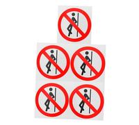 FONDOTIN 5pcs No Leaning Warning Sign Decals Bright Adhesive Safety Stickers for Factories Construction Sites Industrial Equipment Rooms with Strong Peel and Stick Viscosity