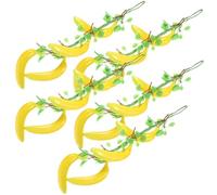 FONDOTIN 5Pcs Realistic Artificial Banana Strings Hanging Decor for Farmhouse Kitchen Photo Props and Garden Display