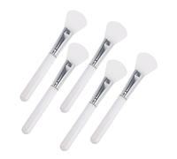 FONDOTIN 5pcs Silicone Facial Mud Applicator Brush Transparent Crystal Handle for Women Compact Easy to Clean Even Mask Application for Eyes Nose and Face Skincare