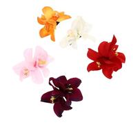 FONDOTIN 5pcs Simulated Orchid Hair Clip Fancy Multicolor Orchid Hair Accessories Faux Artificial Flower Flower Clips Stylish Guest Party Elegant Bobby Silk Large Hairpin
