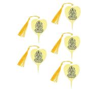 FONDOTIN 5pcs Vintage Buddhist Bookmarks Bodhi Leaf Metal Bookmarkers Creative Reading Tools Student Stationery Office Supplies Gift
